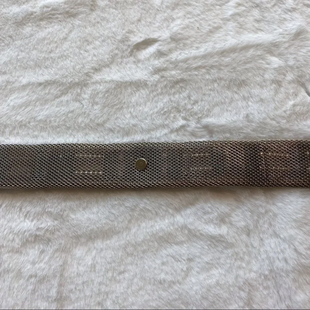 Metal Mesh Silver Tone Indian Head and Beaded Belt Size Small